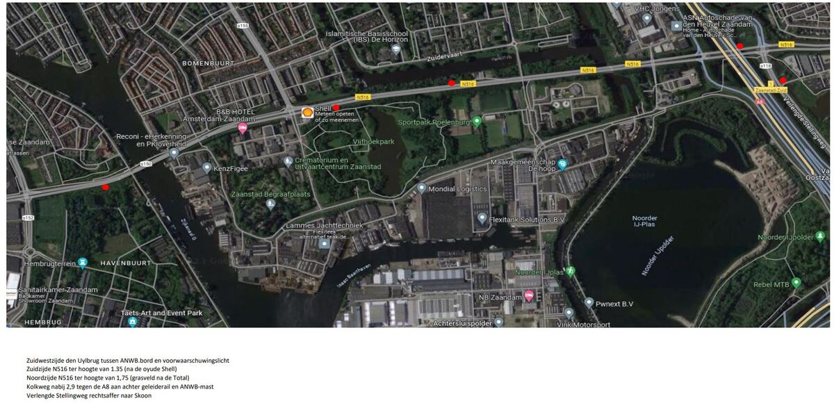 Plattegrond met locaties bouwborden