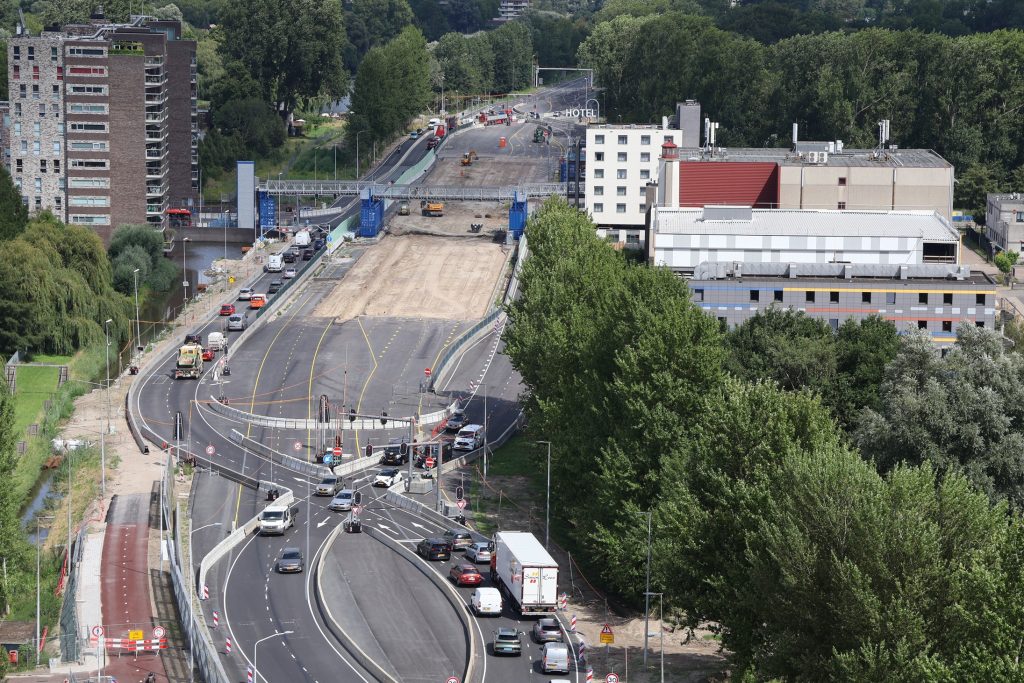 Foto van de werkzaamheden op de Thorbeckeweg